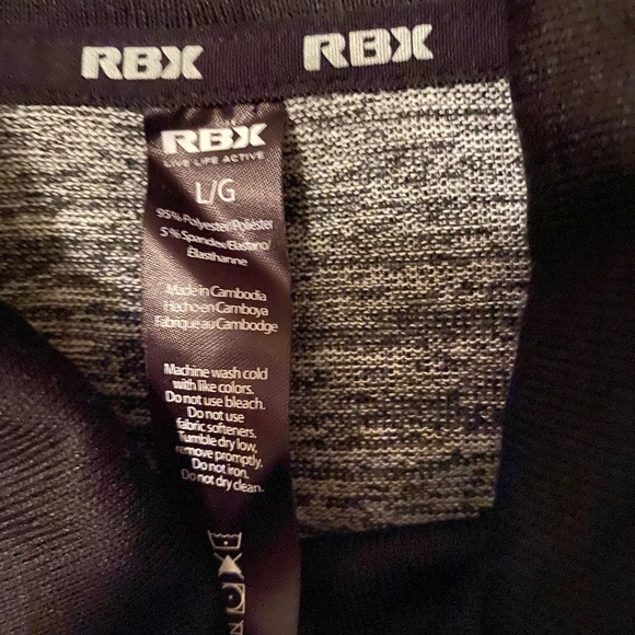 RBX Black and Gray Long Sleeve Activewear Top Cold Shoulder Turtleneck NEW LRG - Picture 3 of 5